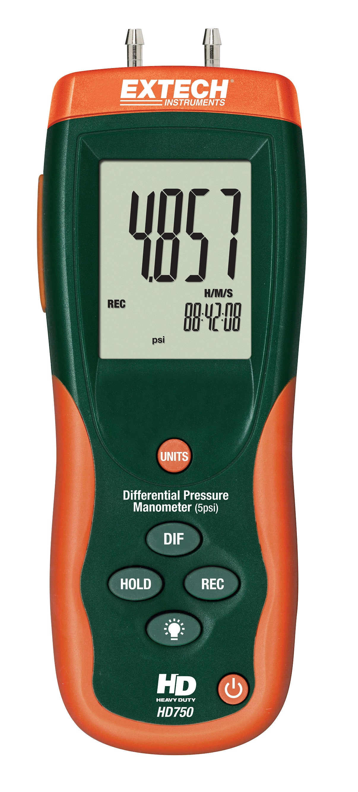 Extech HD750 Differential Pressure Manometer, ±5 PSI/ 138.3" H2O