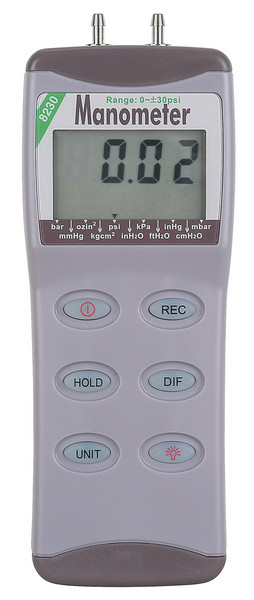 Reed R3030 Digital Manometer, ±30 PSI/ 830"H2O